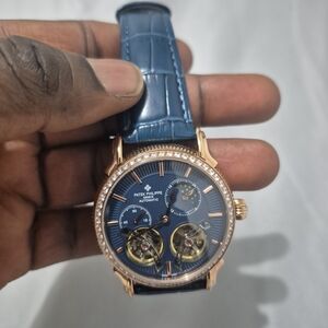 Patek Philippe Men's Watch with Blue Dial and Gold Case